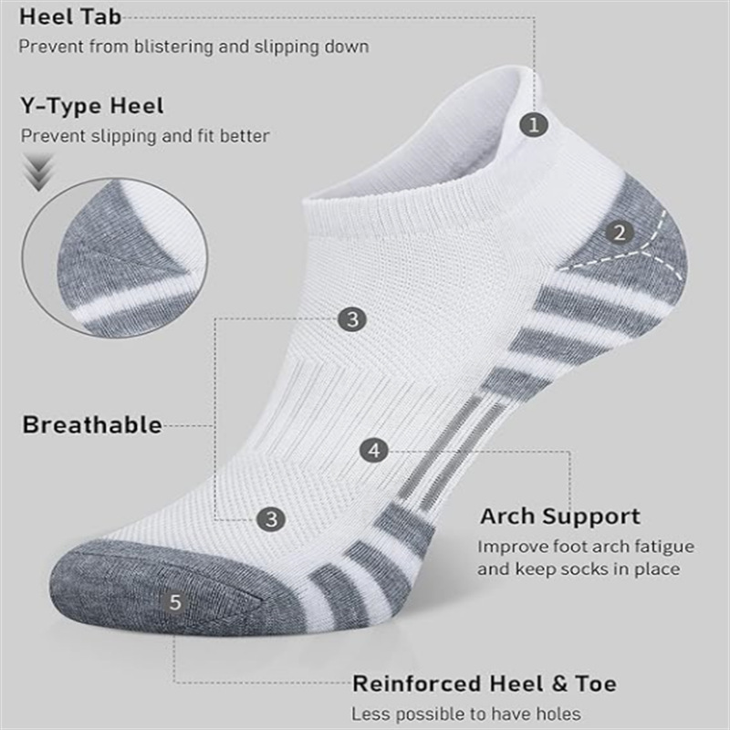 男女兼用 クッション性のある通気性のあるアンクル丈アスレチッ - Athletic Sock Cushion のレビューと価格