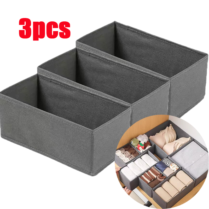 3PCファブリック下着収納ボックス引き出しオーガナイザー、ク - Sock Organizer Tray のレビューと価格